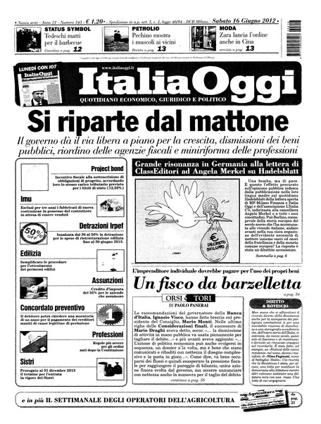 Italia oggi : quotidiano di economia finanza e politica